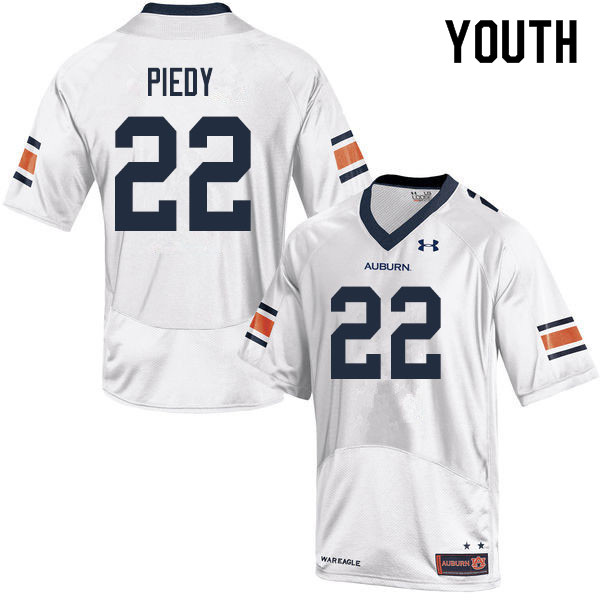 Youth #22 Erik Piedy Auburn Tigers College Football Jerseys Sale-White - Click Image to Close